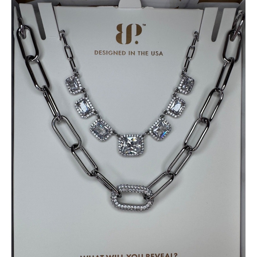 Bomb Party Luxe Layer NK82998 Just A Dreamer Cubic Zirconia Silver Necklace
